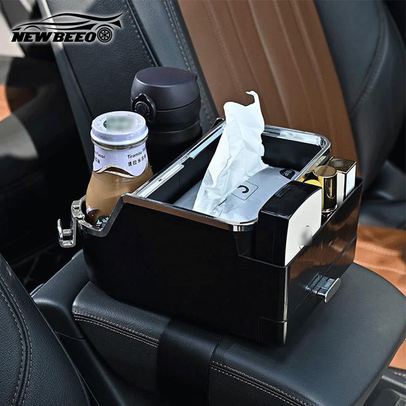 Car Armrest Box Storage Box With Hook