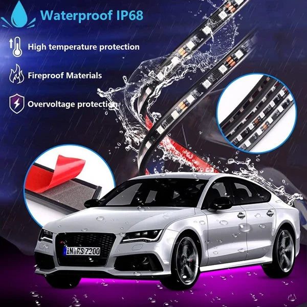 2024 Car Chassis Flexible RGB Waterproof LED Strip Lights (4PCS)