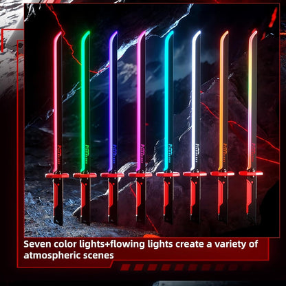Lightsaber 7 Color Flowing Spark Sword with Sound Effects Led Sword with Smoke Light Saber for Kids