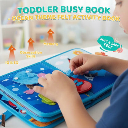 Livre d’activités en feutrine thème océan pour tout-petits