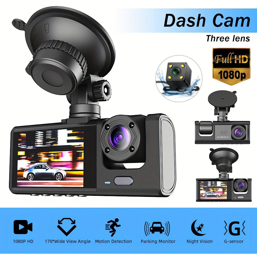 🚗Safe Driving🚗3 Channel Camera Cycle Video Recorder