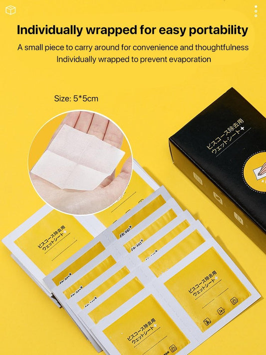 Multi-functional instant label and sticker remover wipes