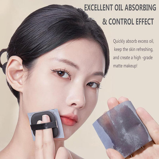 🔥BUY 1 GER 1 FERR🔥100PCS Facial Oil-control Paper with Mirror and Puff
