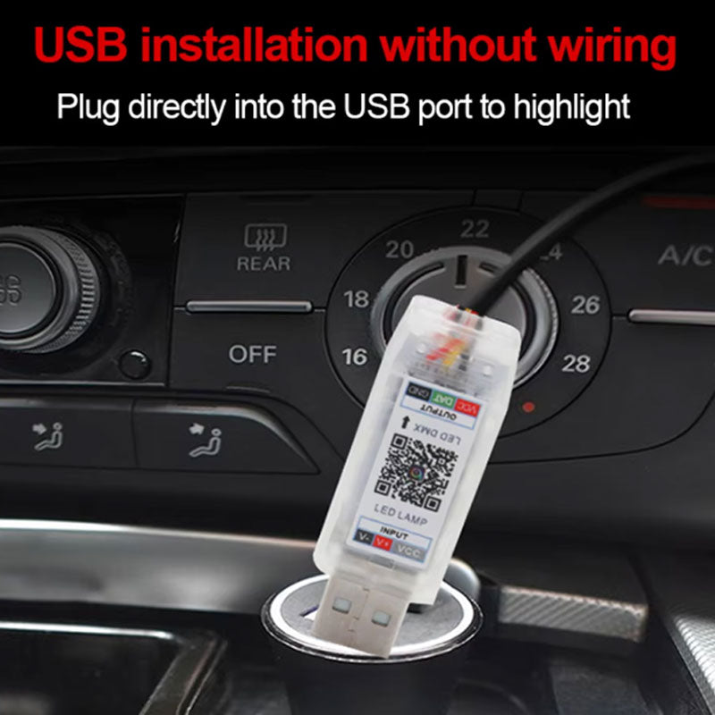 LED USB Car Interior Strip Lights with Remote