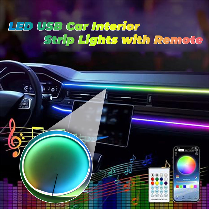 LED USB Car Interior Strip Lights with Remote