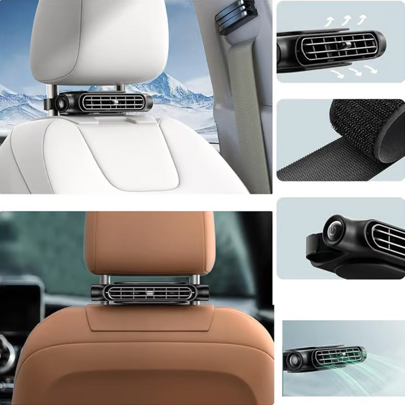 USB Car Headrest Cooling Fan with 3 Speeds