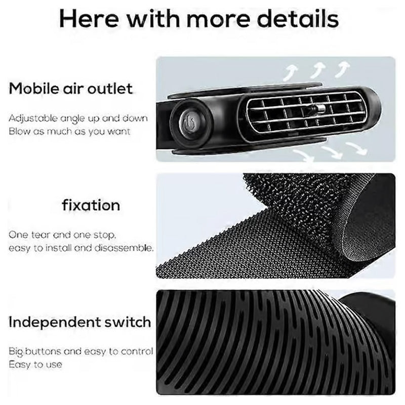 USB Car Headrest Cooling Fan with 3 Speeds