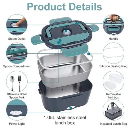 🔥🔥🔥2-in-1 Portable Dual Voltage Electric Lunch Box