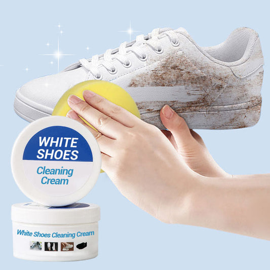 👟 White Shoes Cleaning Cream Kit | 50% OFF | Stain Remover & Restorer for Sneakers, Leather & Canvas | Ultimate Shoe Care Gift Set 🎄✨