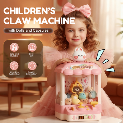 Children’s Cute Animal Claw Machine with Dolls and Capsules