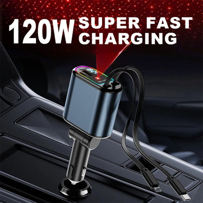 Retractable Car Charger with Starlight