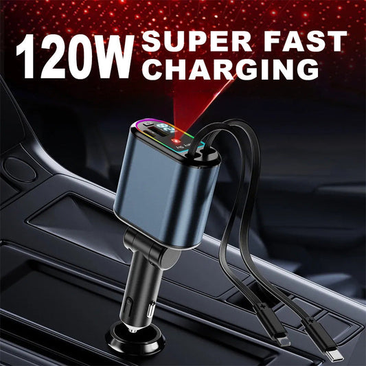 Retractable Car Charger with Starlight