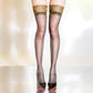Sexy Thigh-High Glossy Stockings With Lace Trim