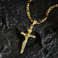 ✝️ 50% OFF NOW! ✨ Gold Crucifix Necklace – Detailed INRI Motif, Adjustable Figaro Chain & Hypoallergenic Finish 💛