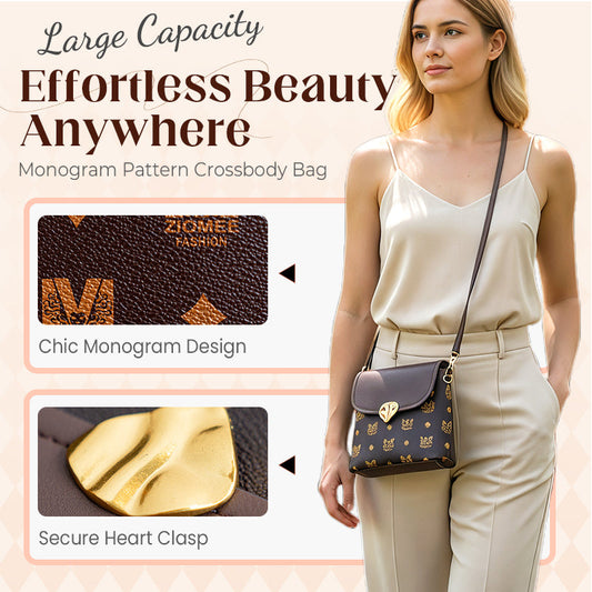 Women's Monogram Pattern Crossbody Bag
