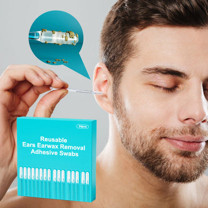 💞2026 HOT SALE👂🏻50K+ SOLD!🏆Reusable Earwax Removal Adhesive Swabs