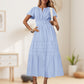 💕Women's Boho Chic Smocked Waist Maxi Dress