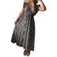 Women's V-Neck Flutter Sleeve Printed Dress