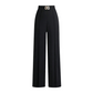 Women's High-Waist Wide-Leg Pants with Buckle