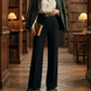 Women's High-Waist Wide-Leg Pants with Buckle