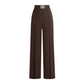 Women's High-Waist Wide-Leg Pants with Buckle