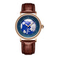 Men's World Map Dial Quartz Watch
